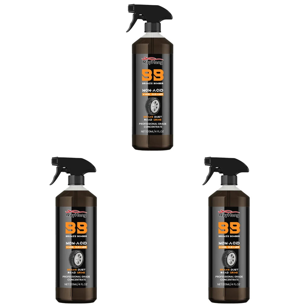 Wheel Rim Cleaner 120ml Car Detailing Brake Dust Remover Powerful Brake Cleaning Spray Washing Brushes for Cleaning Wheels Tires
