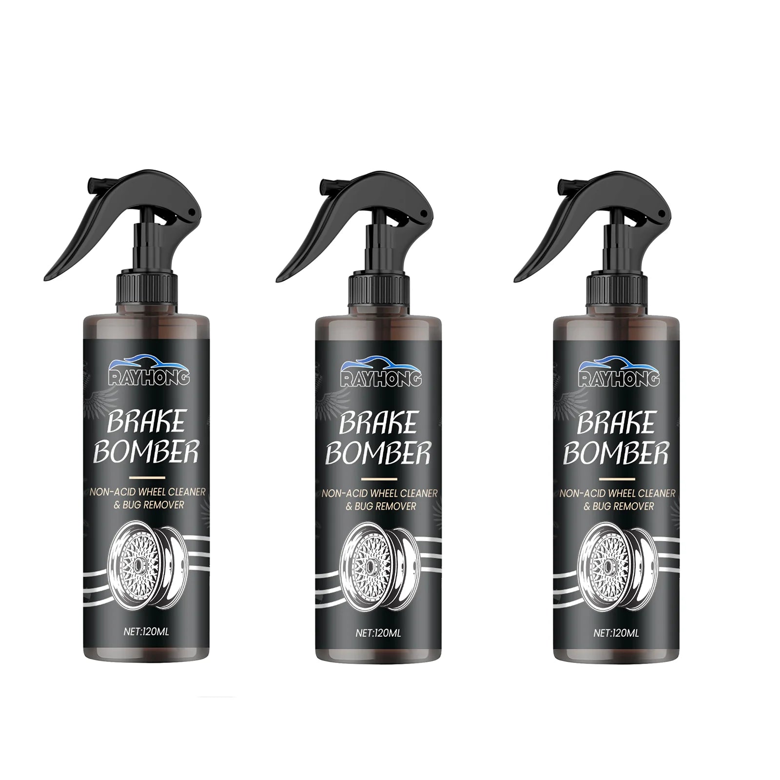 Car Wheel Cleaner Alloy Rim Cleaner Spray Remove Brake Dust Rust & Stains No Scratch Formula Polish Protect for All Wheels 120ml