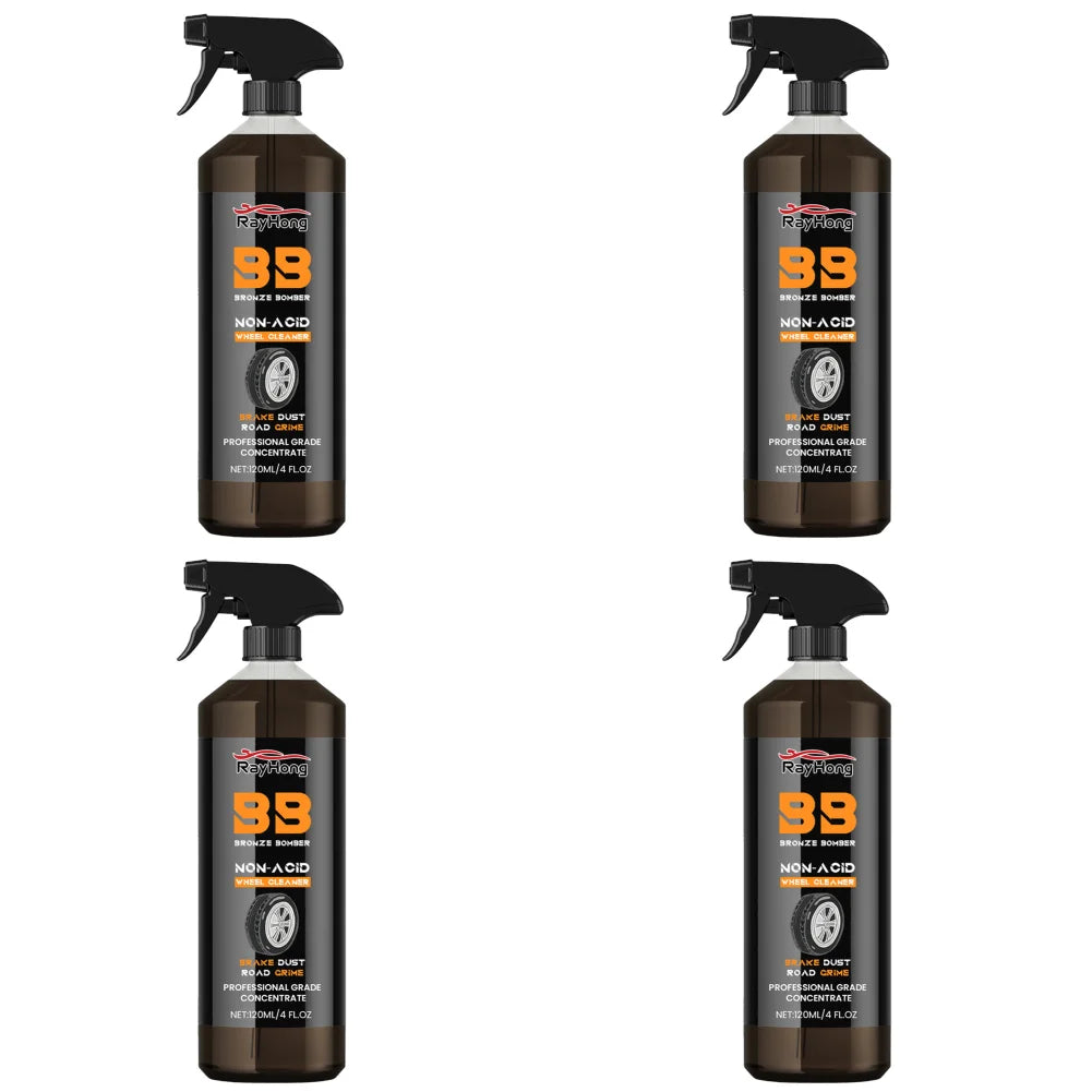 Wheel Rim Cleaner 120ml Car Detailing Brake Dust Remover Powerful Brake Cleaning Spray Washing Brushes for Cleaning Wheels Tires
