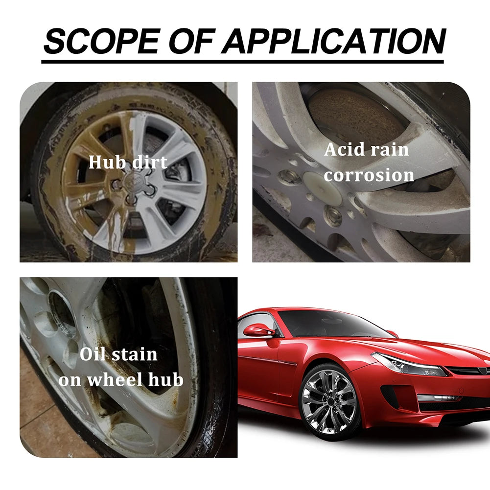 120ml Powerful Wheel Cleaner Car Wheel Metal Rust Remover Spray Scratch Repair Polishing Car Detailing Rim Tire Cleaning Kit
