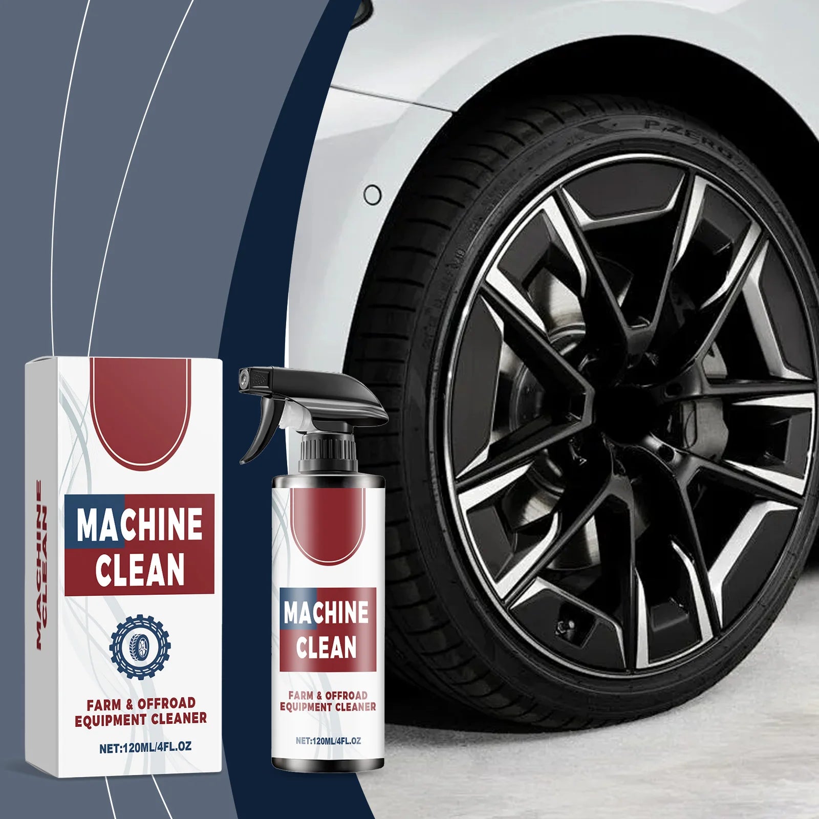Car Wheel Cleaner Spray Deep Stain Removal Brake Rim Dust & Metal Particles Cleaner Polishing Refurbishing Care Agent 120ml