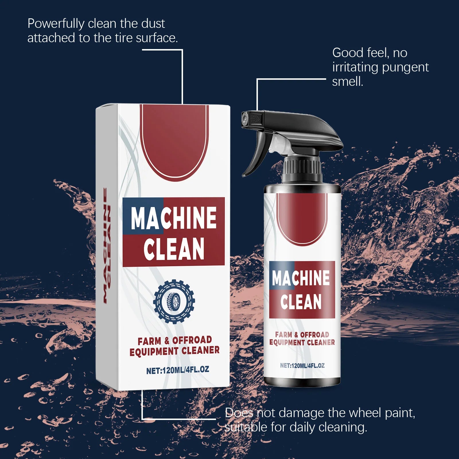 Car Wheel Cleaner Spray Deep Stain Removal Brake Rim Dust & Metal Particles Cleaner Polishing Refurbishing Care Agent 120ml