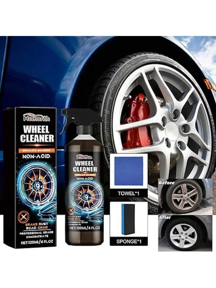 12 Fl. oz（360ML） Wheel Cleaner,Professional Rim and Tire Cleaner,Removes Dust, Dirt & Grime,for Cars, Trucks, Motorcycles, RVs &