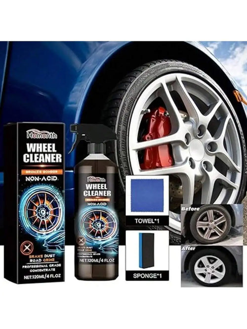 12 Fl. oz（360ML） Wheel Cleaner,Professional Rim and Tire Cleaner,Removes Dust, Dirt & Grime,for Cars, Trucks, Motorcycles, RVs &