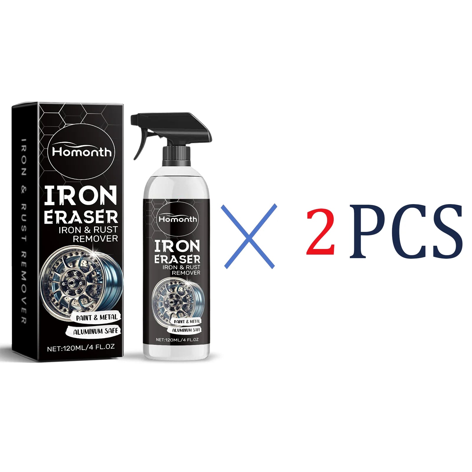 Car Wheel Rust Remover Spray Effective Cleaner for Alloy Rims & Tire Stains Fast-Acting Formula for Car Detailing Restores Shine