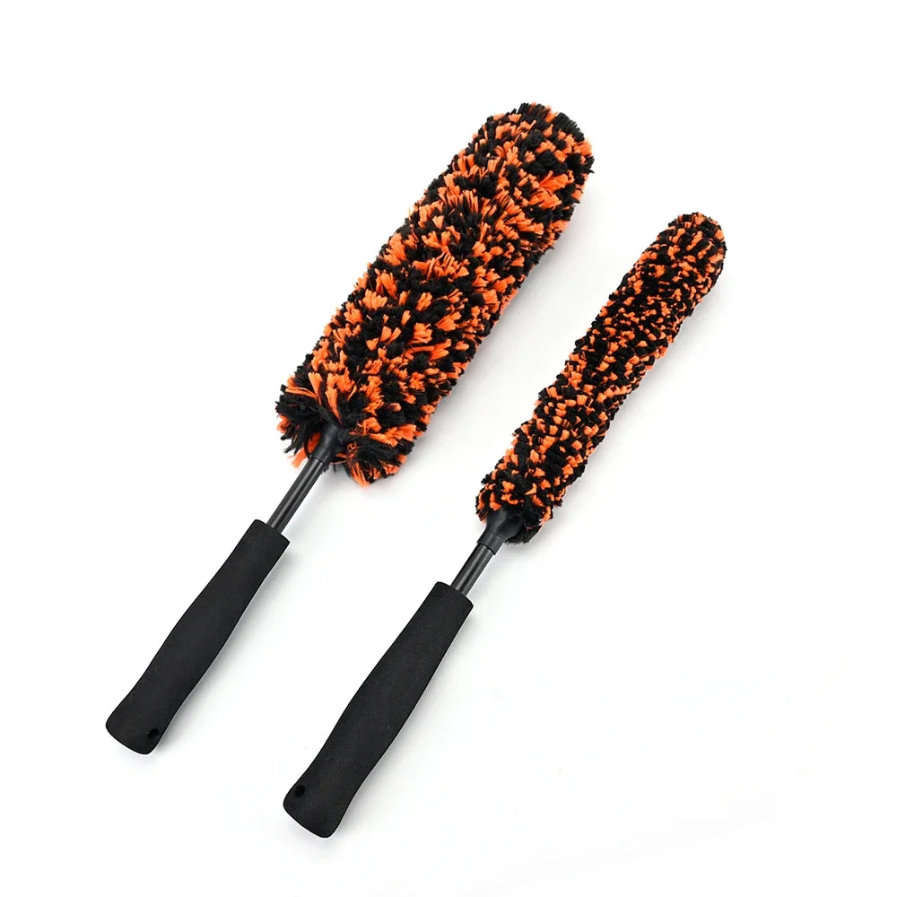 Car Wheel Cleaning Brush, Microfiber Bendable Wheel Detailing Brush,Soft No-Scratch Car Wheel Rim Cleaner Brush for All Wheel
