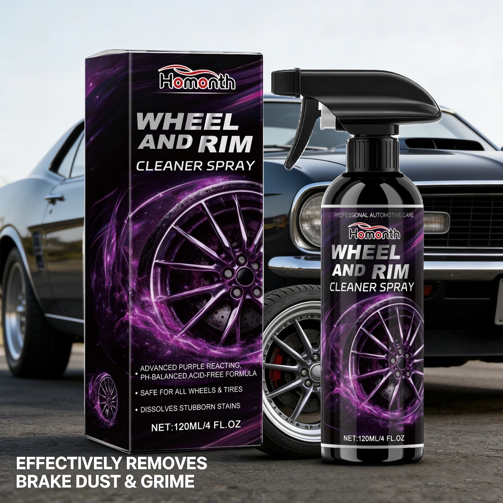 Wheel Cleaner Spray Iron Remover Dust Rim Rust Cleaner Multi Purpose Wheel Hub Washing Tool Car Wheels Rim Cleaner