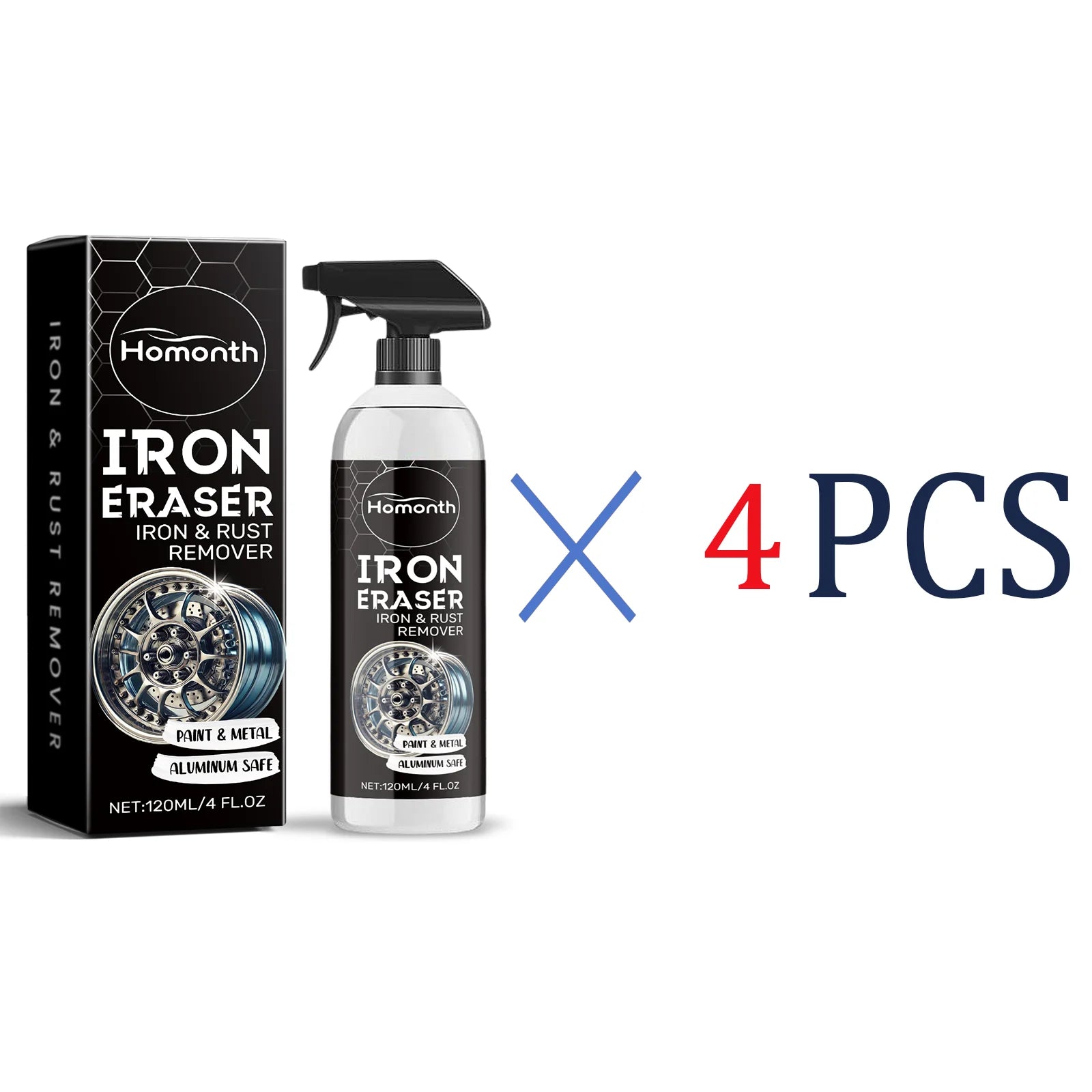 Car Wheel Rust Remover Spray Effective Cleaner for Alloy Rims & Tire Stains Fast-Acting Formula for Car Detailing Restores Shine