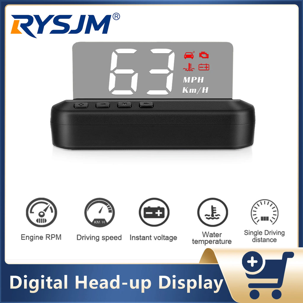 OBD2 C100 LCD Car Speed Meter Windshield Projector Digital Smart Speedometer Mileage RPM Water Temp Meter On-board Computer