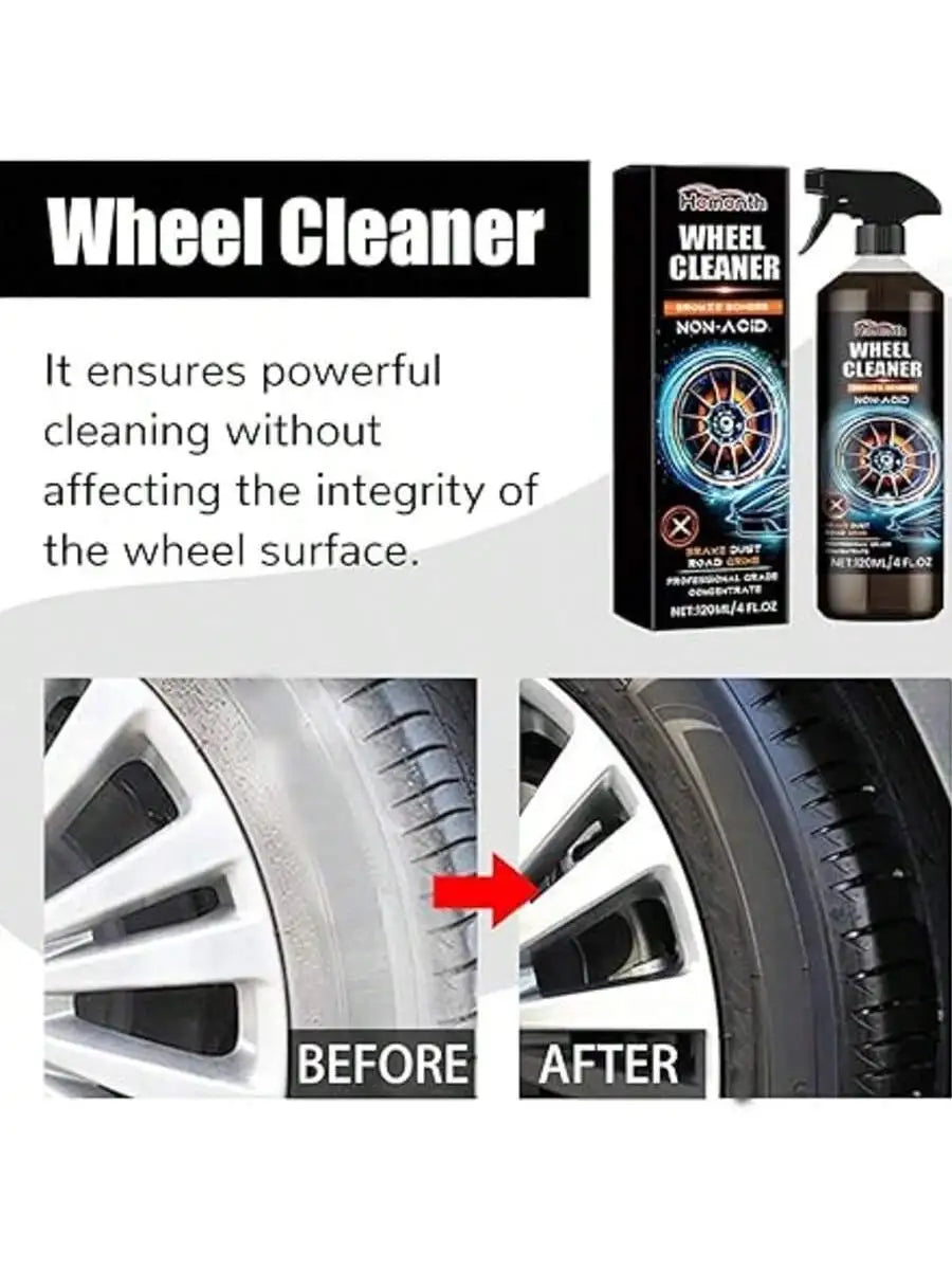 12 Fl. oz（360ML） Wheel Cleaner,Professional Rim and Tire Cleaner,Removes Dust, Dirt & Grime,for Cars, Trucks, Motorcycles, RVs &