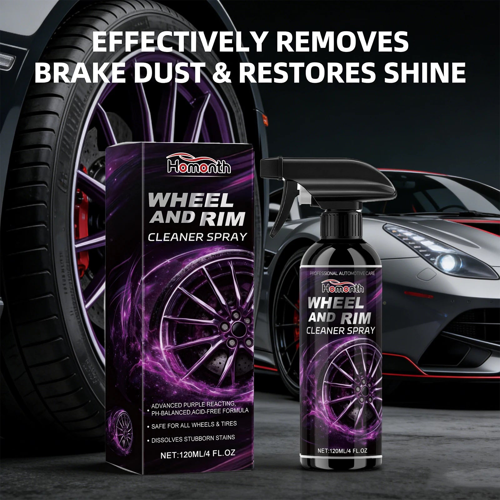 Wheel Cleaner Spray Iron Remover Dust Rim Rust Cleaner Multi Purpose Wheel Hub Washing Tool Car Wheels Rim Cleaner
