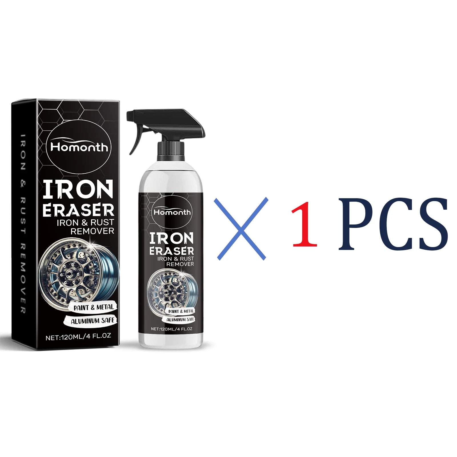 Car Wheel Rust Remover Spray Effective Cleaner for Alloy Rims & Tire Stains Fast-Acting Formula for Car Detailing Restores Shine